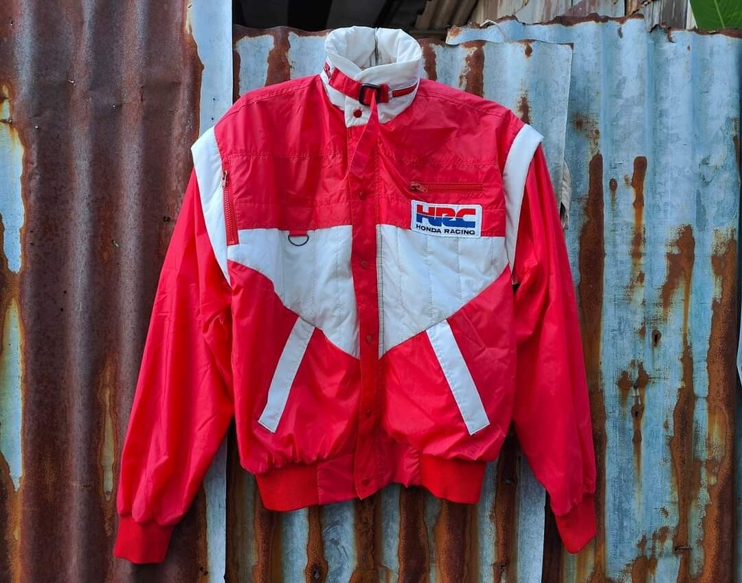 rare Vintage 90's HRC Honda Racing Team Jacket Red White size XL