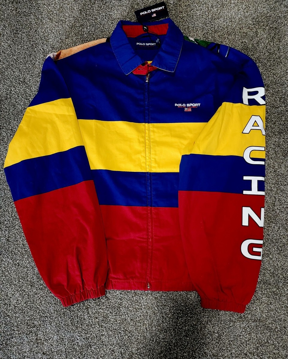 Ralph Lauren Polo Sport Cycle Print Jacket Size M #stadium 1992