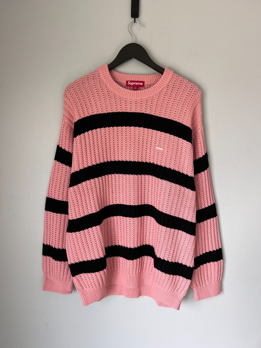Supreme Loose Gauge Small Box Logo Sweater - Size XL - Pink Stripe