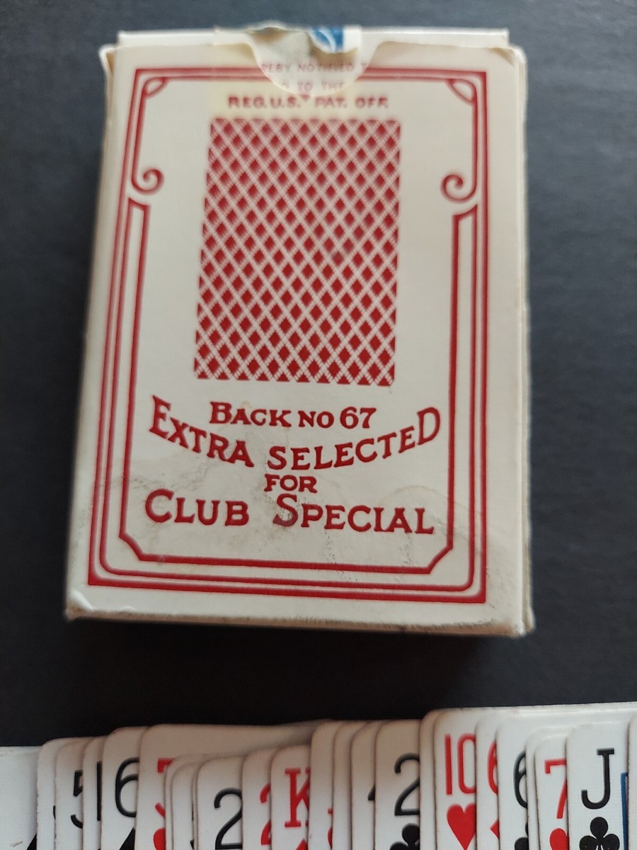 Vintage Bee Playing Cards No 92 - Diamond Back Club Special Red | eBay