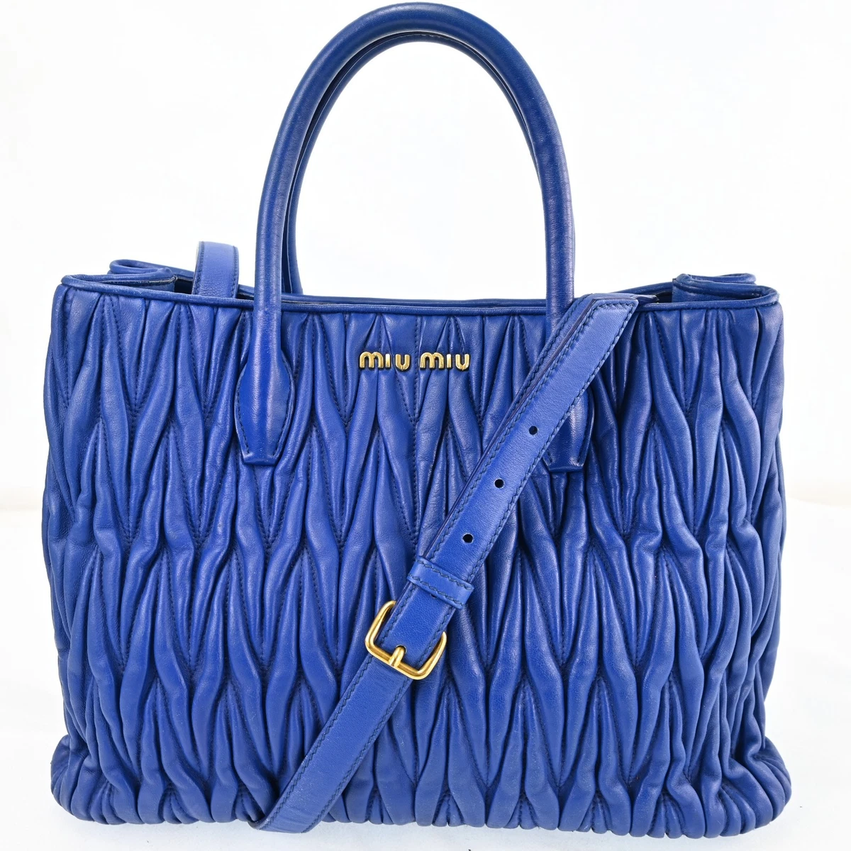 Blue Leather Exterior Miu Miu Bags & Handbags for Women for sale