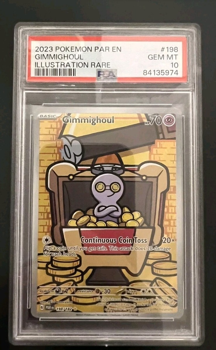 2023 Pokémon Paradox Rift Gimmighoul Illustration Rare 198/182 PSA