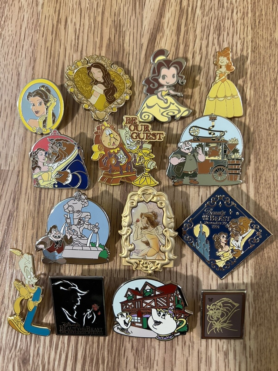 🌹 Beauty and the Beast Pin Lot of 14 Pins - Belle Mrs Potts Chip