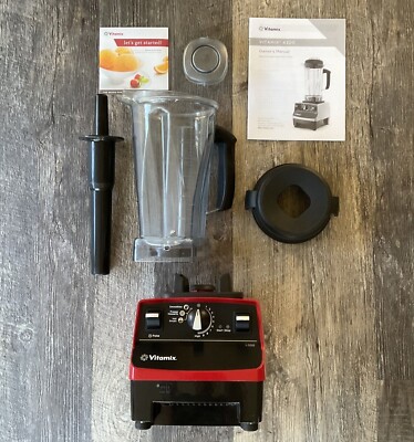 Vitamix 6300 Red Blender Model VM0102B Tamper Lid Manual DVD w/Box