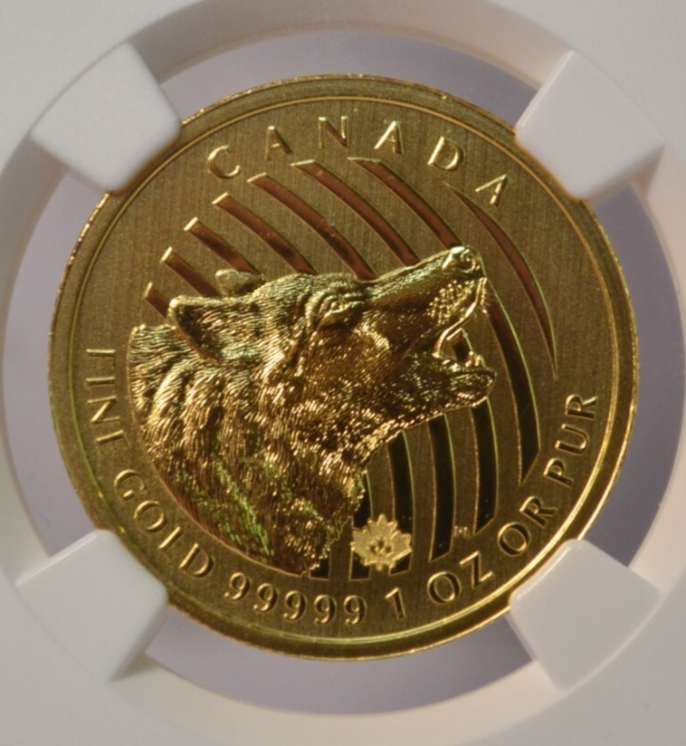 2014 CANADA G$200 HOWLING WOLF NGC MS 69 1 OZ .99999 FINE GOLD