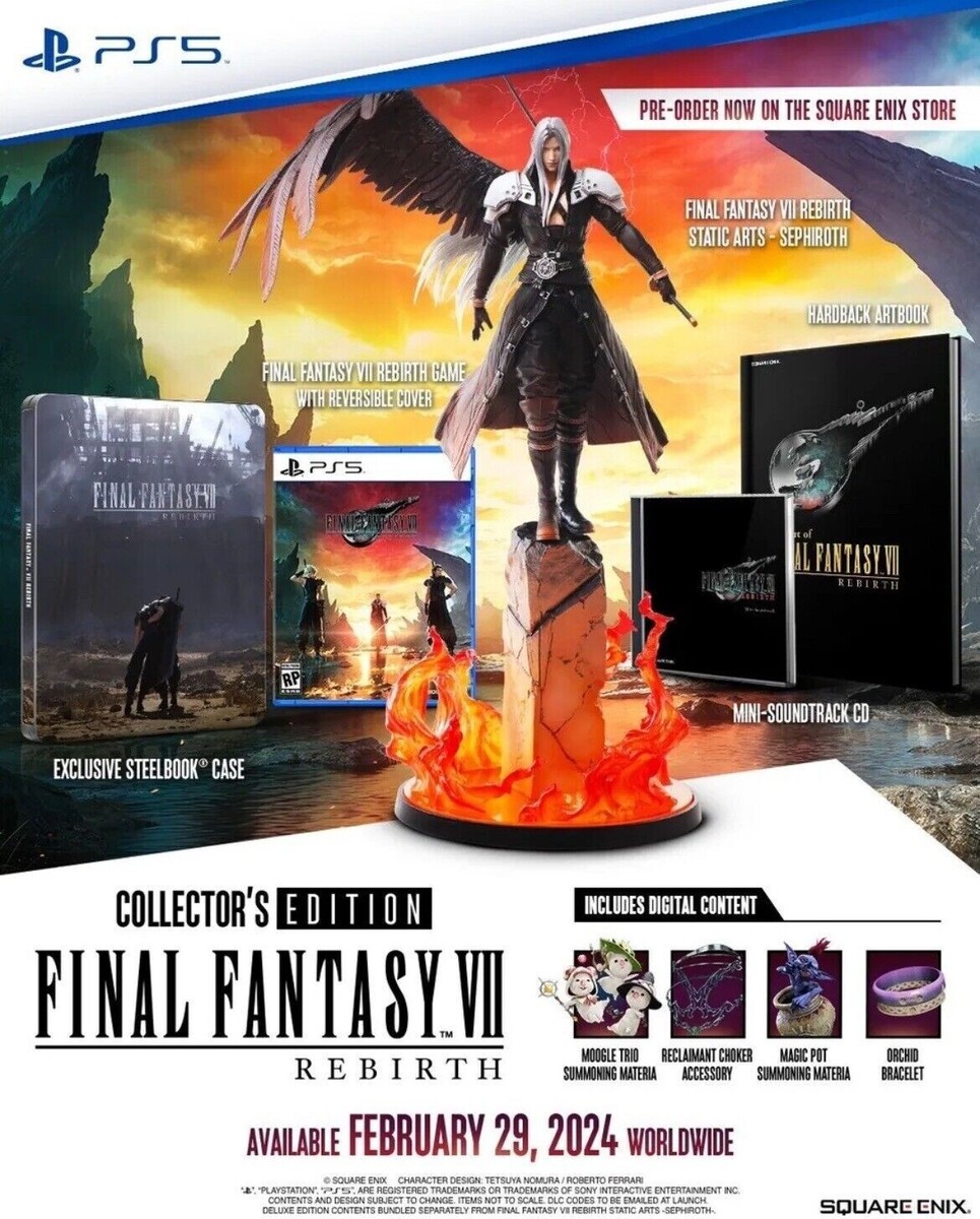 FINAL FANTASY VII 7 REBIRTH Collector's Edition PS5 with DLC Brand