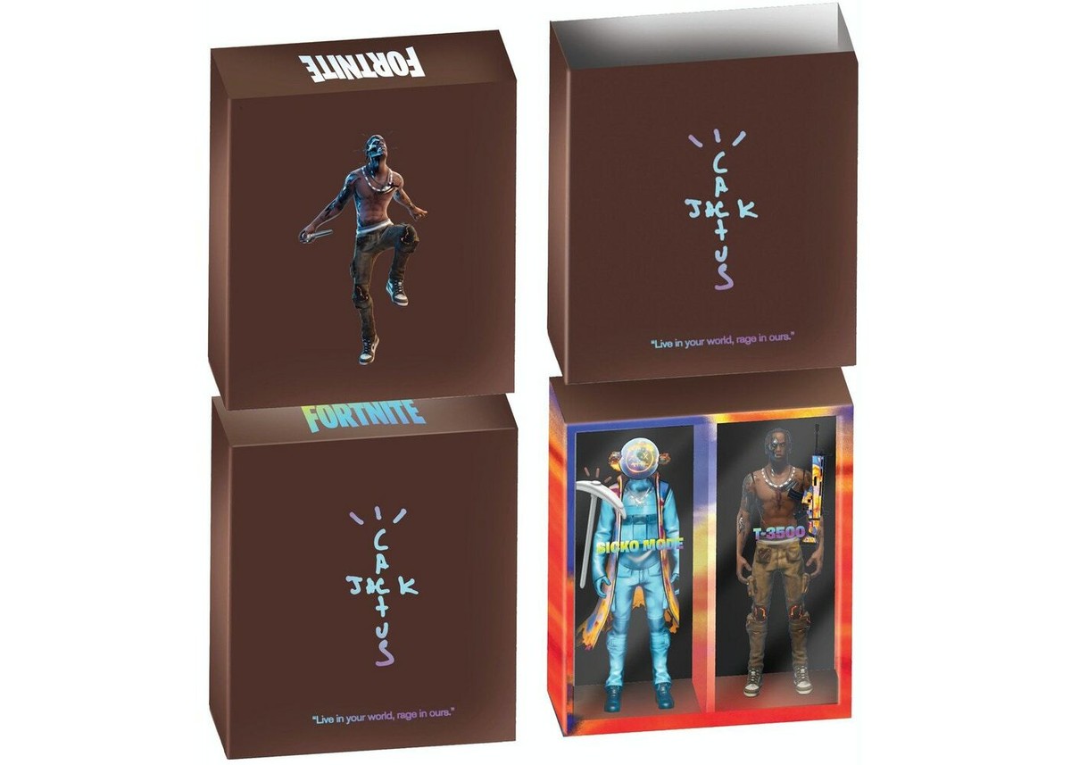 Travis Scott Cactus Jack Fortnite 12” Action Figure Duo Set New