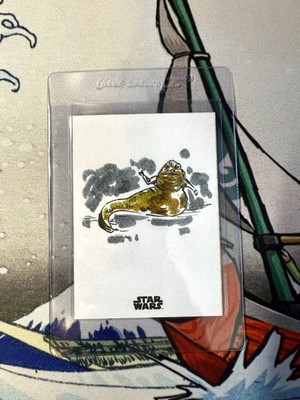 2024 Topps Star Wars Galaxy Chrome Sketch Jabba The Hutt Auto