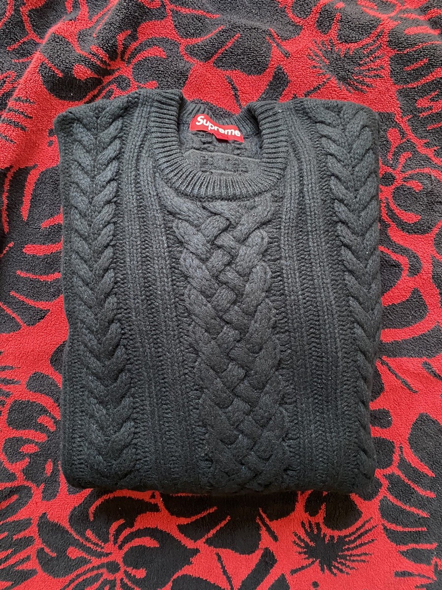 Supreme Applique Cable Knit Sweater In Hand | eBay