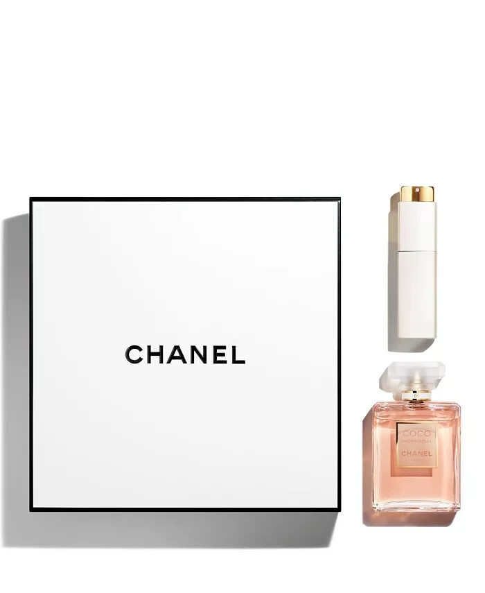 New Coco Chanel Mademoiselle Gift Box Set Eau De Parfum 3.4 & 0.7