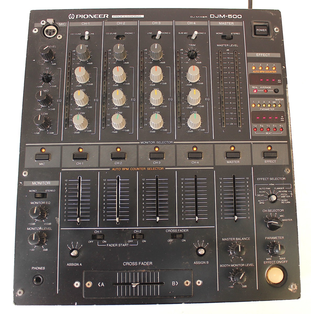 Vintage Pioneer DJM-500 Pro DJ Mixer • Tested • Needs Some