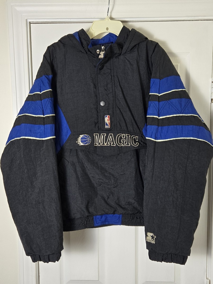 Vintage 90s Starter NBA Orlando Magic Pullover 1/2 Zip Hooded