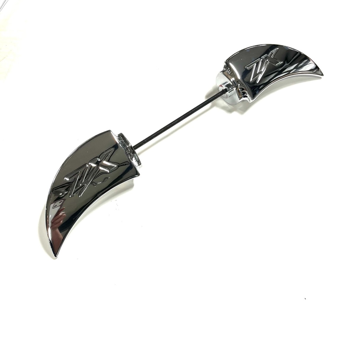 ZX-14 CHROME ZX ENGRAVED FRONT AXLE WINGS 2012-2024 KAWASAKI NINJA
