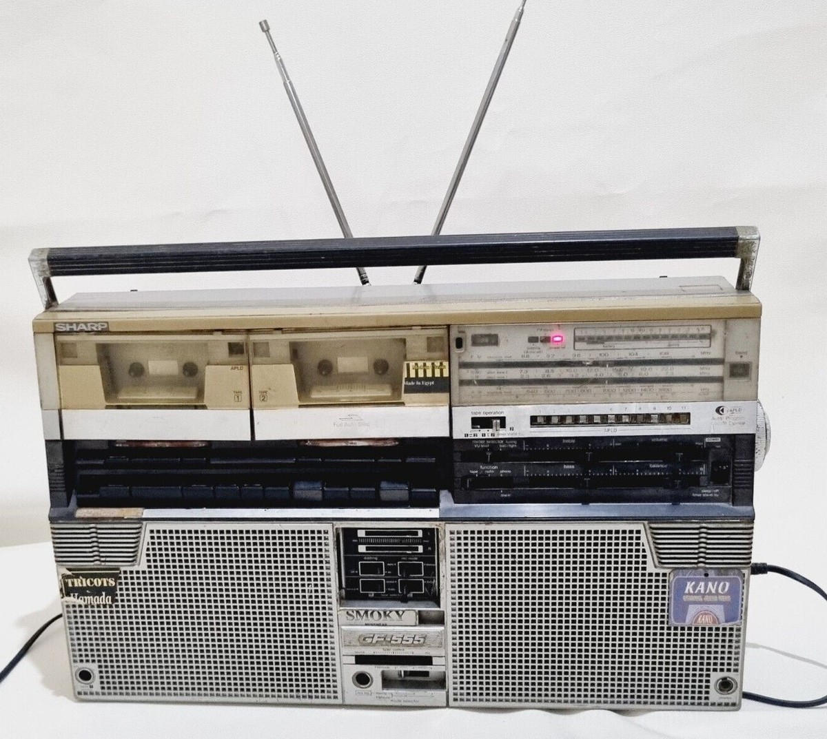 VINTAGE Sharp Boombox GF 555 Double Cassette Player - For Parts