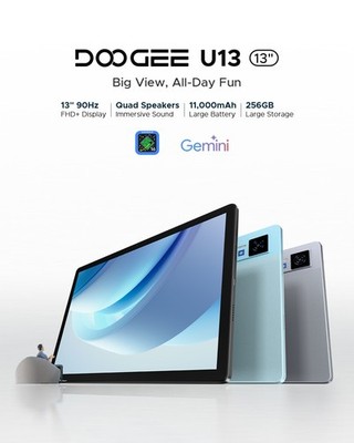 DOOGEE U13 13 inch Tablet with Gemini AI Android 16 Tablet