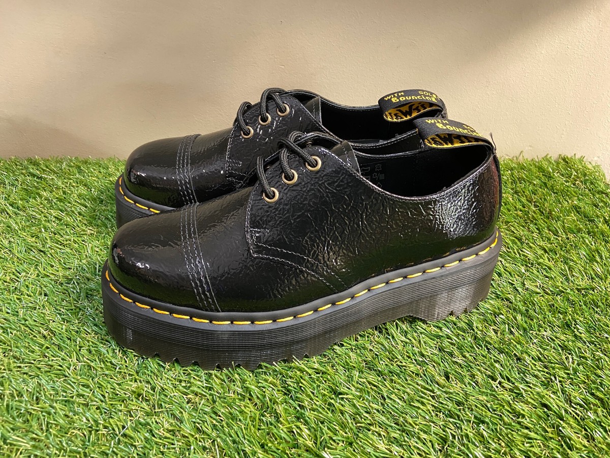 Doc Dr. Martens 1461 Quad TC Patent Leather Platform Oxford Black