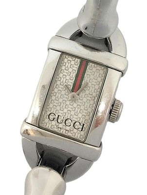 Gucci 6800L Bamboo Motif Bracelet Watch Silver Dial Ladies Quartz