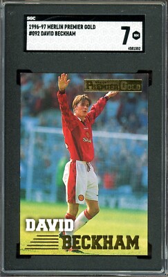 DAVID BECKHAM ~ 1996-97 Merlin Premier Gold Soccer #92 ~ Graded