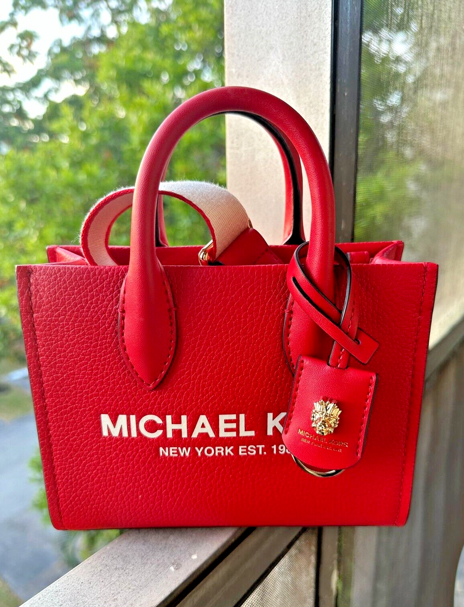 Michael Kors Mirella XS Logo Shopper Crossbody Handbag Leather in