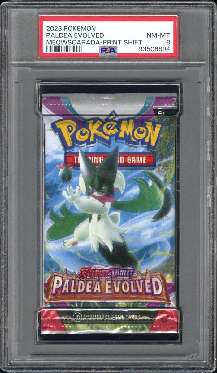PSA 8 - Paldea Evolved - PRINT SHIFT ERROR PACK - Meowscarada