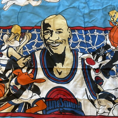 Vintage 1996 Space Jam Movie Looney Tunes Twin Comforter Blanket