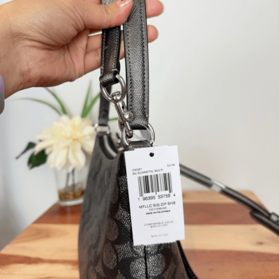 NWT Coach Zip Top Shoulder Bag In Signature Canvas | eBay