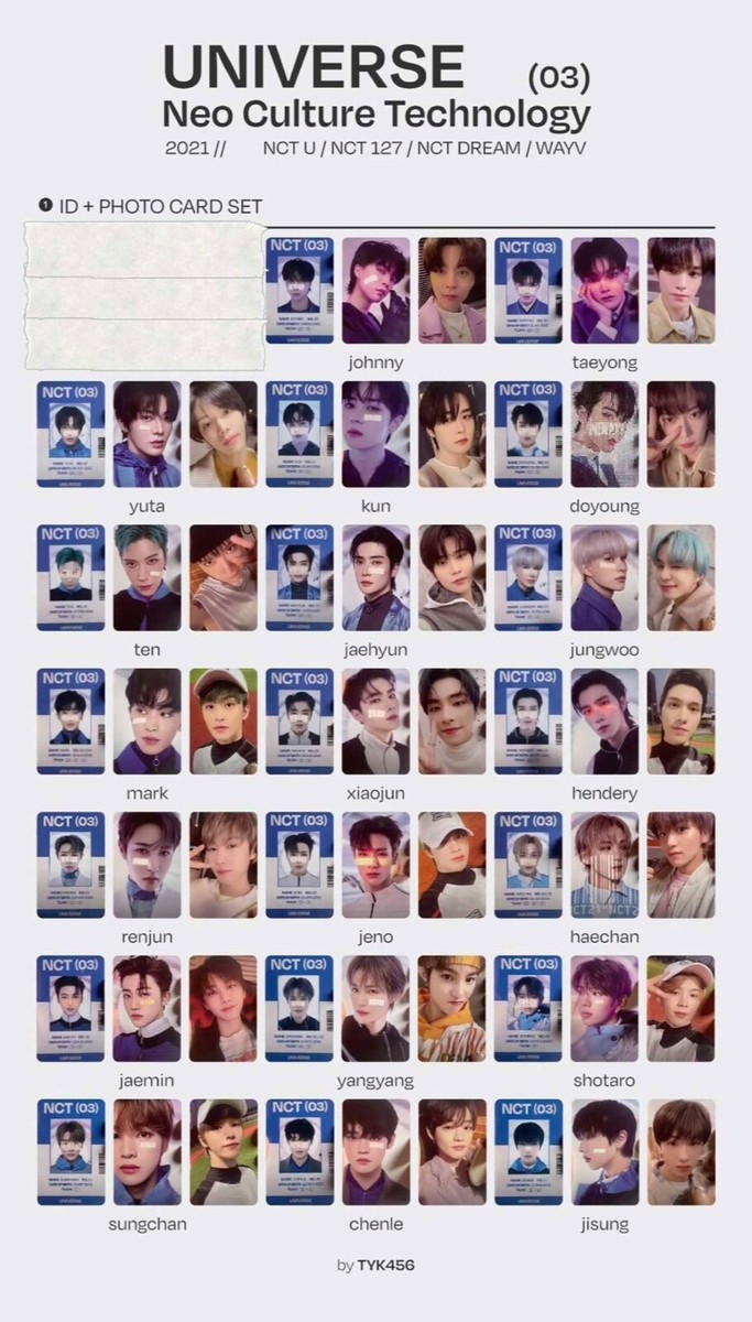 NCT 2021 UNIVERSE OFFICIAL MD GOODS EVENT ID PHOTO CARD SET