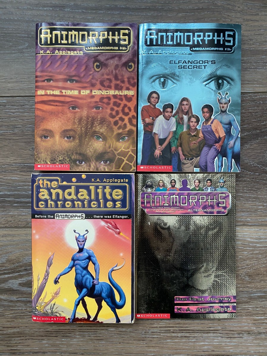4 Animorphs Series Book Lot Set K.A. Applegate Megamorphs