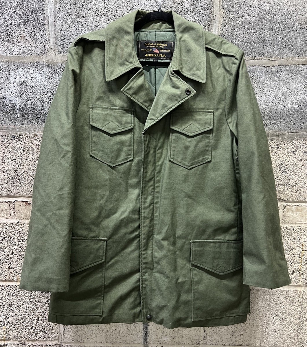 Vintage Avirex USA Olive Green Military Field Jacket Men L All