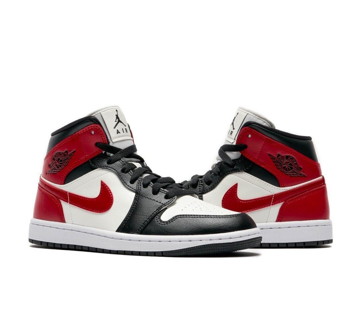 Nike Air Jordan 1 Mid Gym Red Off Noir BQ6472-160 Women's Size New