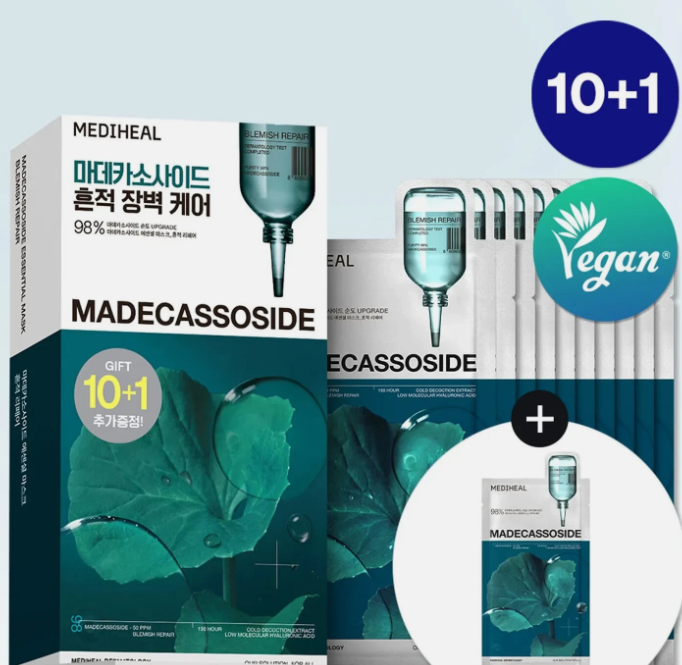 MEDIHEAL Madecassoside Essential Mask Sheet Blemish Repair 10+1 | eBay