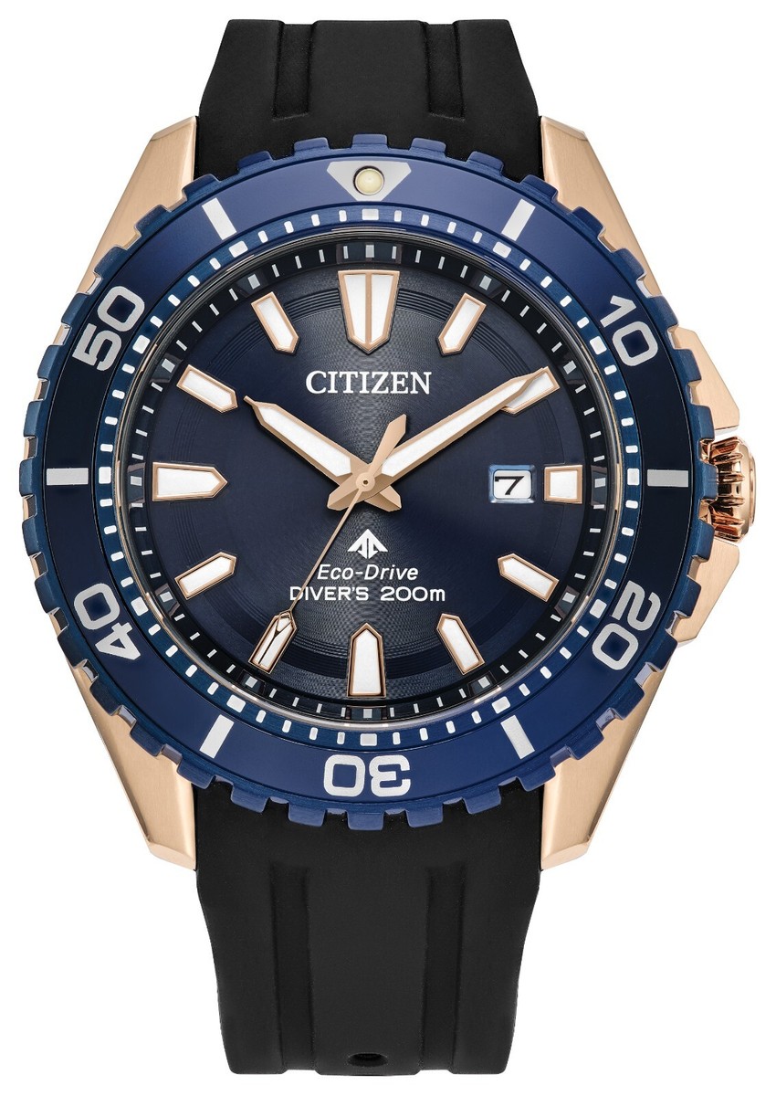 Citizen Men 's Sea Calendar Eco-Drive Black Polyurethane Watch 45