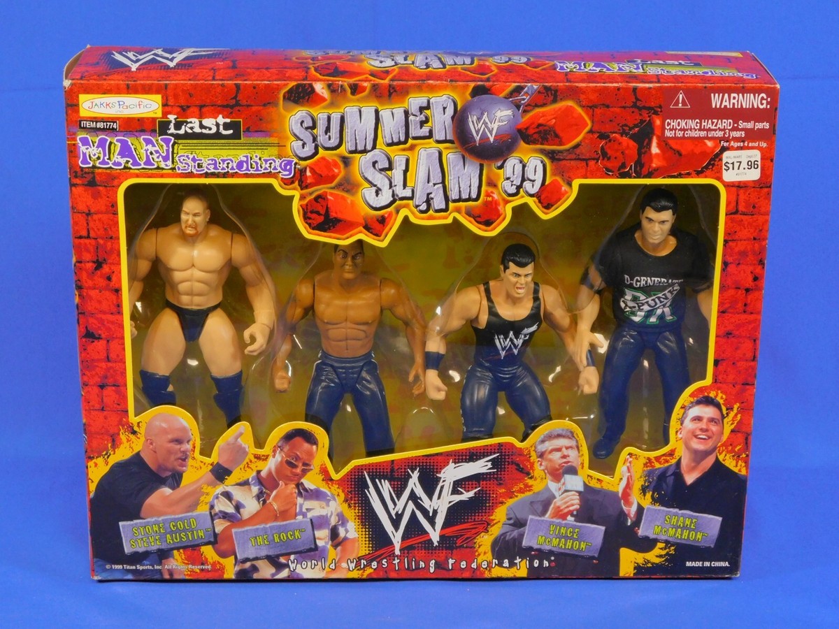 WWE WWF SUMMER SLAM 99 LAST MAN STANDING 4-FIGURE SET SEALED 1999