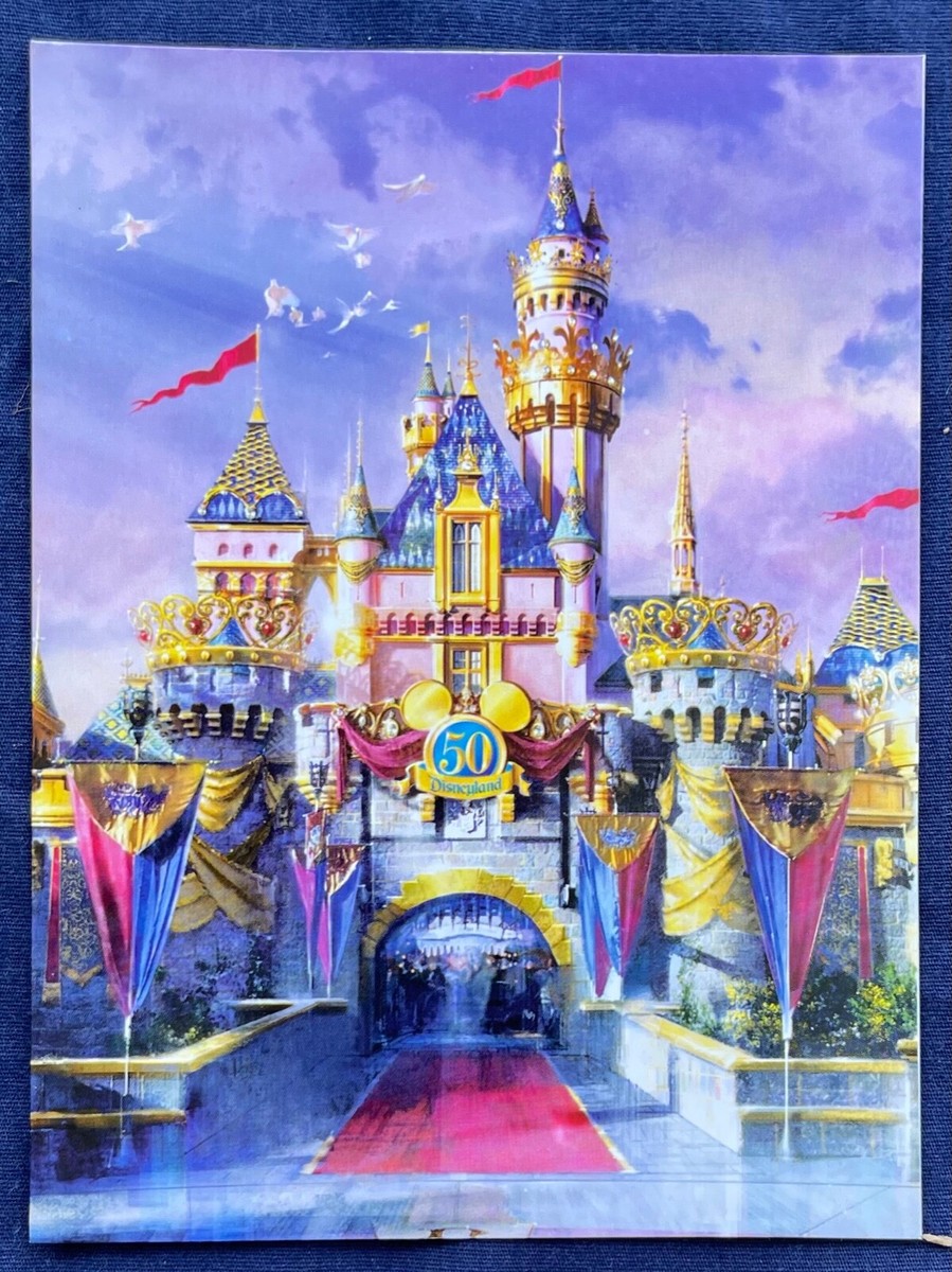DISNEYLAND 50th Anniversary 2005 NOTECARD Sleeping Beauty's CASTLE
