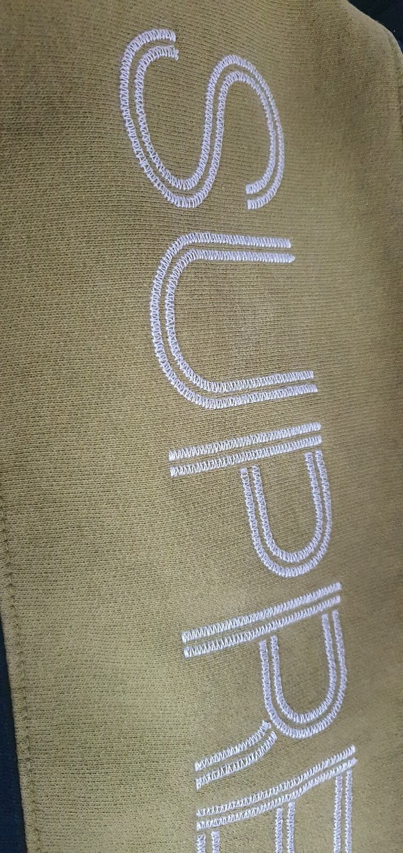 FW17 Supreme Zig Zag Stitch Panel crewneck Navy size L sweatshirt