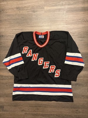 Vintage Starter New York Rangers Black Hockey Jersey Men's Size XL