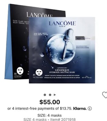 3X Lancome Advanced Genifique Hydrogel Melting Full Face 1 Sheet