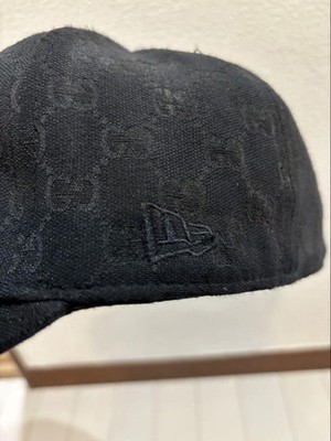 GUCCI NY Yankees New Era 59Fifty Cap MLB Size 8 Black GG Canvas