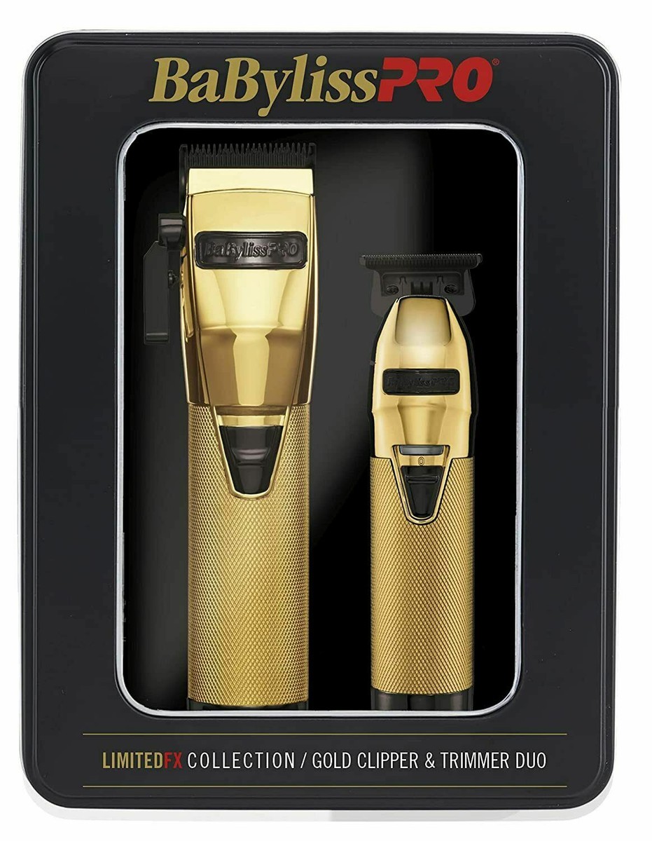 BABYLISS PRO MetalFX Series Gold Clipper and Trimmer Set FX787GB