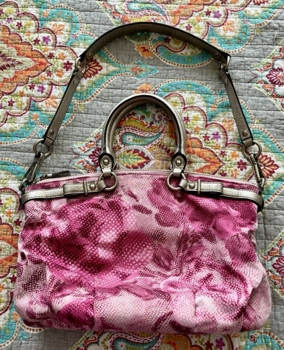 COACH Y2K MADISON MAGGIE Sophia Pink Floral Rose Canvas Hobo