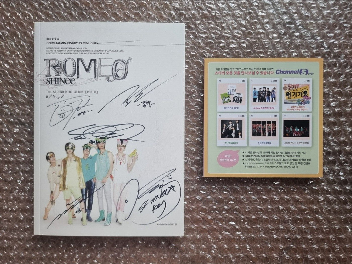 Shinee Promo Sticker 2nd Romeo Album Autographed Hand Signed | eBay