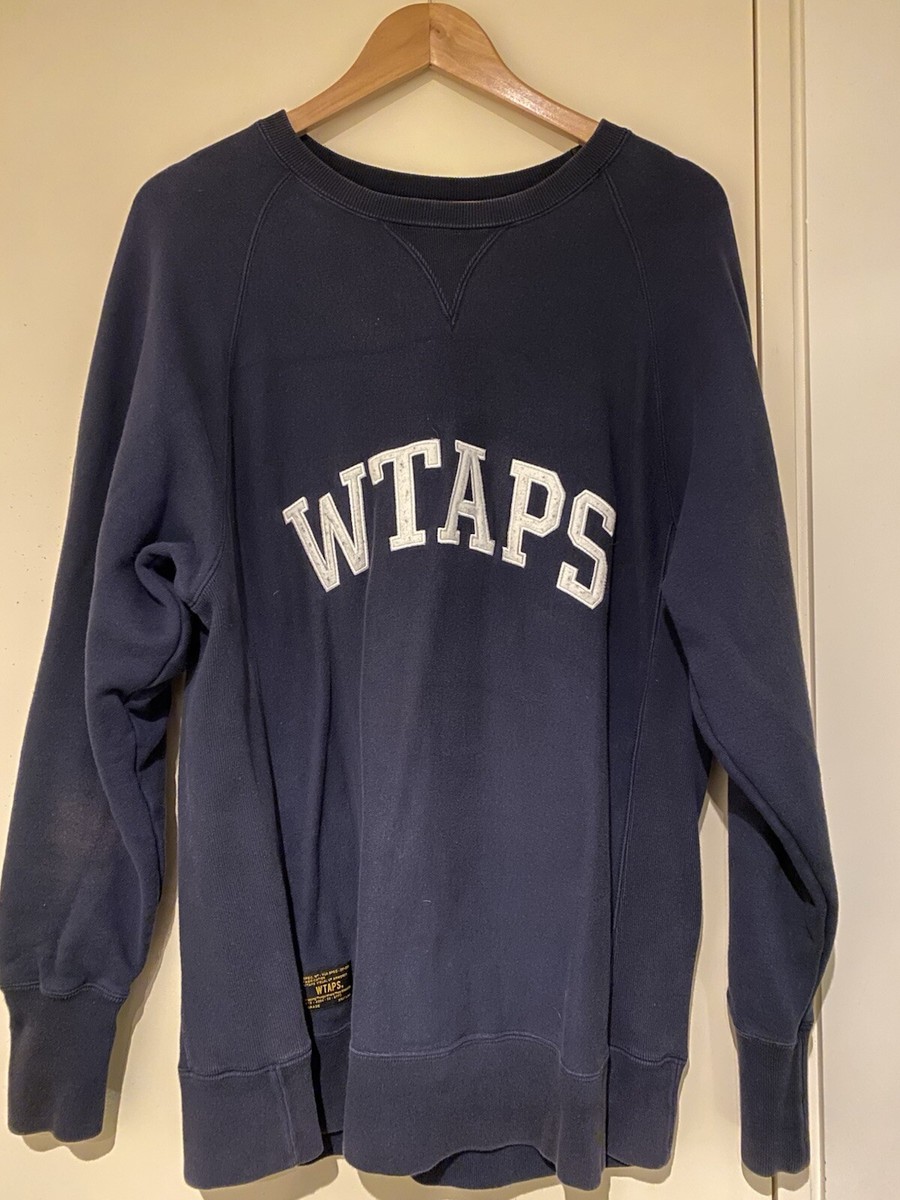 Wtaps Design 02 Sweatshirt Sweater Crewneck Navy XL Slim Fit L Or