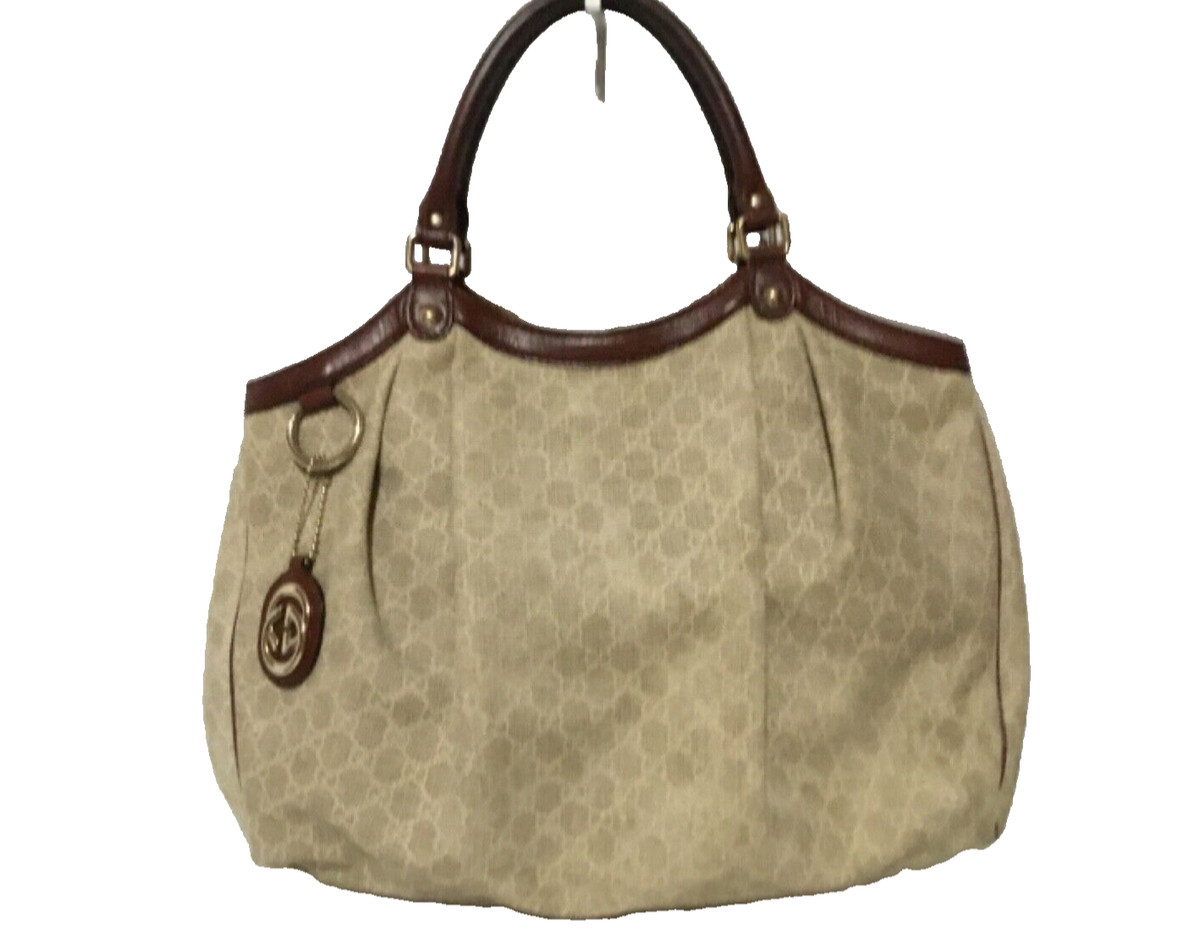 GUCCI GG Canvas Sukey Tote Bag Beige Hobo Large | eBay