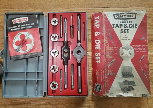 Vintage Craftsman Kromedge Tap & Die Set - 5205 USA Made 1971 w