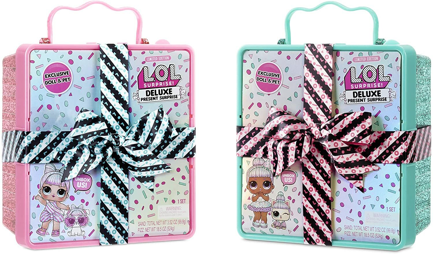 LOL Surprise Deluxe Present 2Pc PINK + TEAL Limited Edition Doll