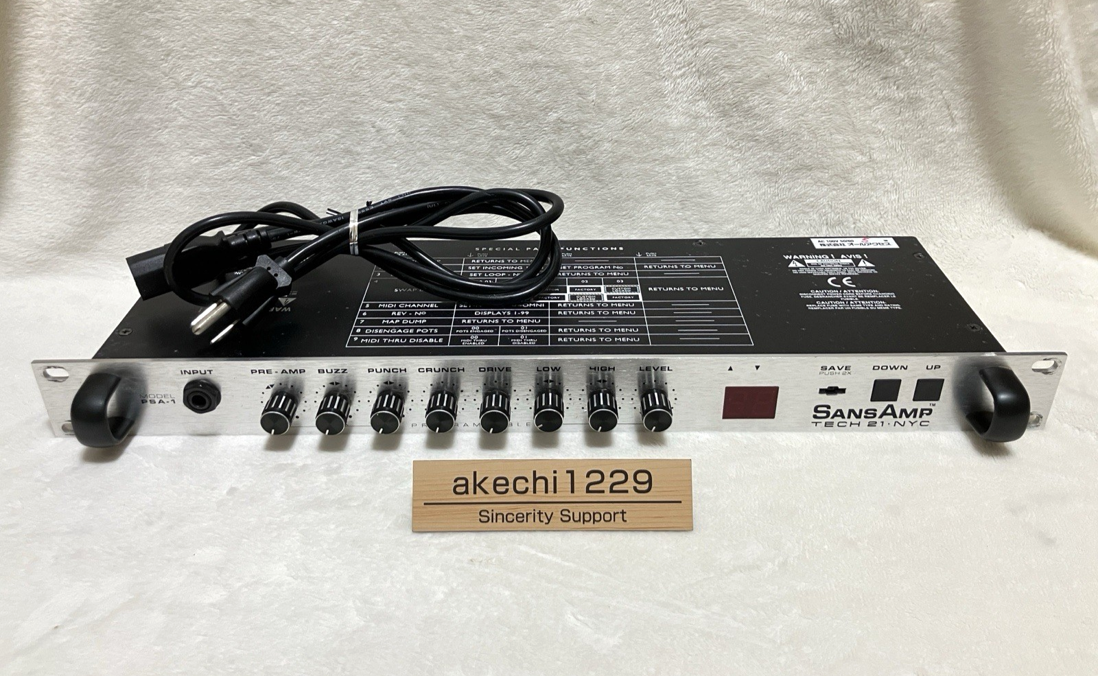 Tech 21 SansAmp Model PSA-1 Preamp Rackmount w/ Power cable Used