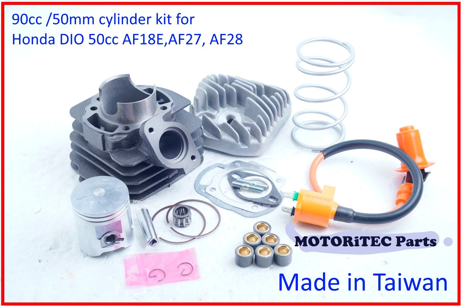 90cc Cylinder kit 50mm bore for Honda DIO 50 AF18E Kymco ZX 50