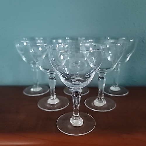 Vintage Japan 1960s Cordial Crystal Etched Glasses (6) | eBay