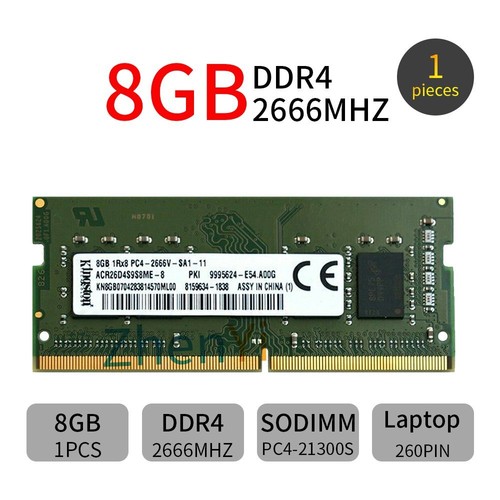 8GB 4GB DDR4 2666MHz 1Rx8 PC4-21300 ACR26D4S9S8ME-8 1.2V Laptop