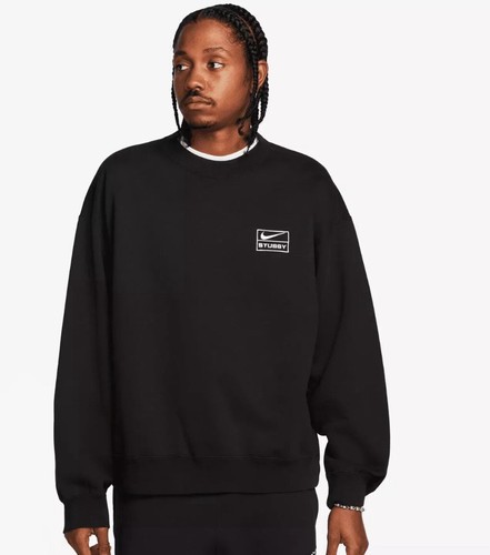 Nike x Stussy Wash Crew Fleece - Black (SS23) Size Medium✓Brand